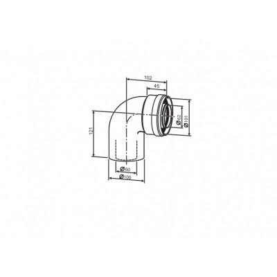 Buderus Коаксиальный отвод (1 шт.) Ф 60/100 - 90° (7736995079)