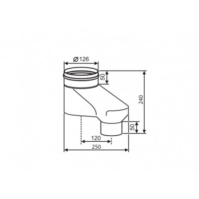 Buderus Адаптер вертикальный для подключения раздельной системы дымоходов Ф 80/80 к коаксиальным дымоходам Ф 80/125 Buderus (7736995098)