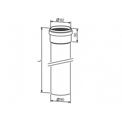 Buderus Удлинитель, Ф 80 длина 500 мм Buderus (7736995100)