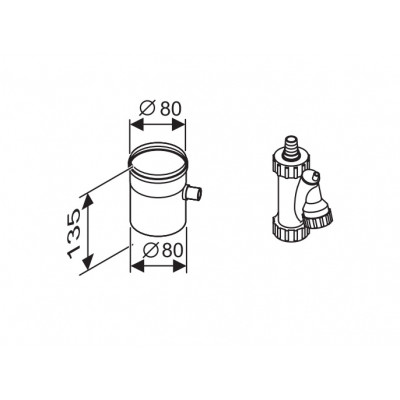 Buderus Отвод для конденсата, Ф 80 Buderus (7736995103)