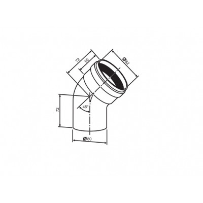 Buderus Отвод, Ф 80/ 45° Buderus (7736995106)