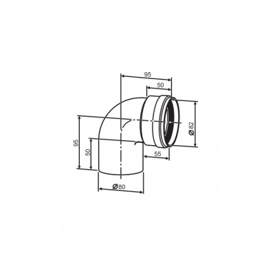 Buderus Отвод, Ф 80/ 90° Buderus (7736995107)