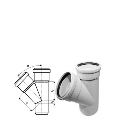 Ostendorf SKOLAN SAFE для внутр. канализации Тройник 110/58*45°