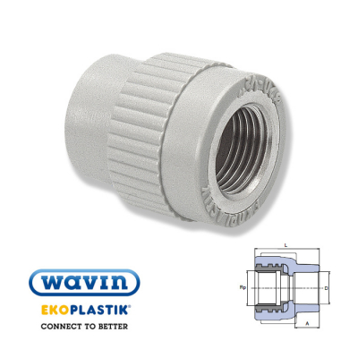 Wavin Ekoplastik Полипропиленовый переход с МРВ 50x6/4 R